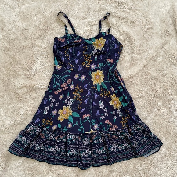 Old Navy - Dark Navy Floral Sun Dress - M - Picture 1 of 5